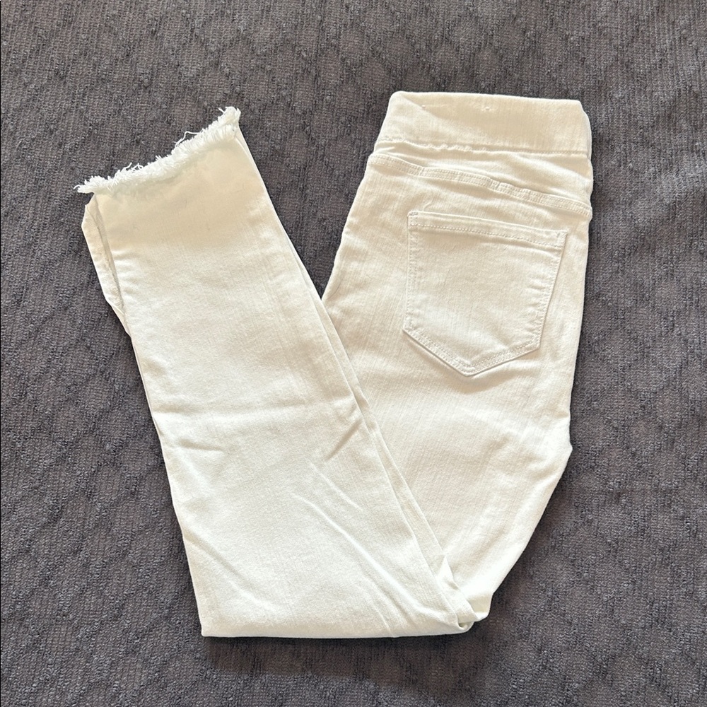 Liverpool Cream Frayed Hem Ankle Jeans